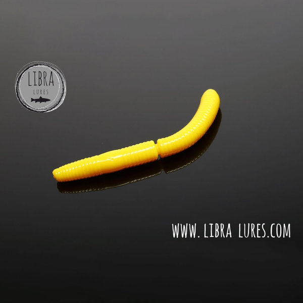 Libra Lures Fatty D´Worm 75mm Yellow 007
