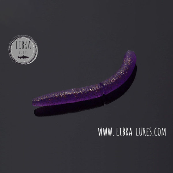 Libra Lures Fatty D´Worm 75mm  Purple with Glitter 020
