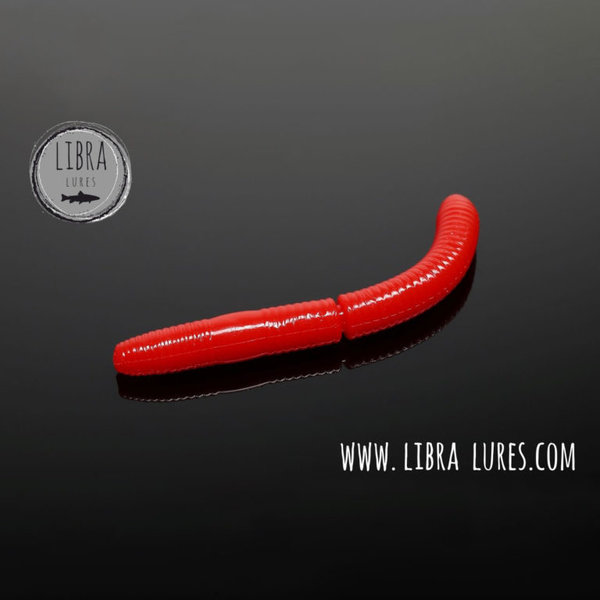 Libra Lures Fatty D´Worm 75mm Red 021