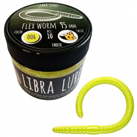 Libra Lures Flex Worm, 006 Hot Yellow