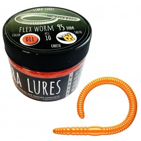 Libra Lures Flex Worm, 011 Hot Orange