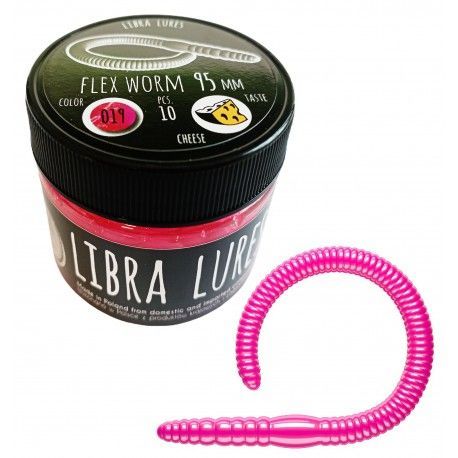Libra Lures Flex Worm, 018 Pink/Pearl
