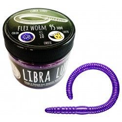Libra Lures Flex Worm, 020 Purple With Glitter