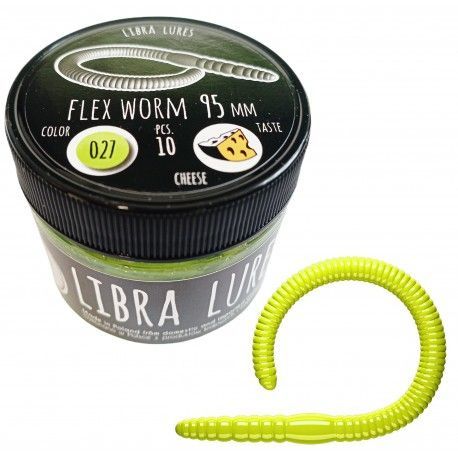 Libra Lures Flex Worm, 027 Apple Green