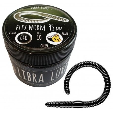 Libra Lures Flex Worm, 040 Black
