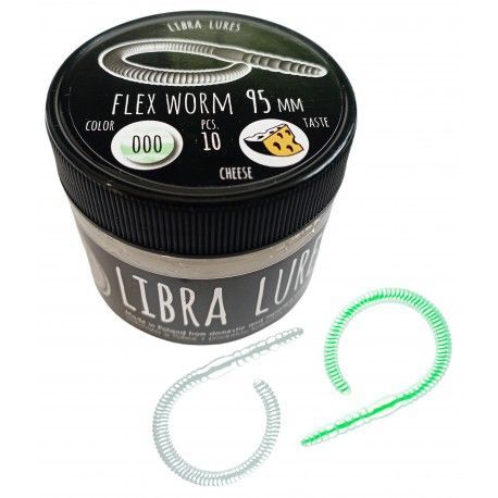 Libra Lures Flex Worm, 000 Glow UV Green